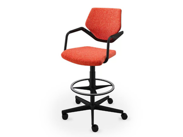 NOOK - Height-adjustable Swivel office stool with 5-Spoke base by König Neurath - view 2
